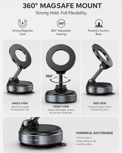 360° Magnetic Car Phone Holder