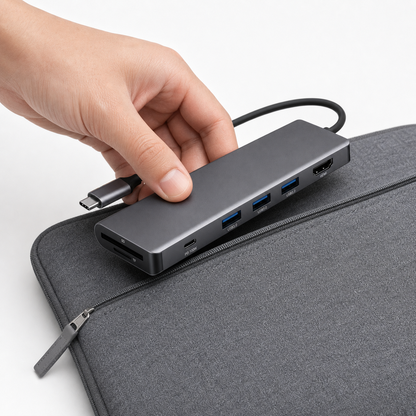 HubPro 7-in-1 USB-C Hub Adapter — 4K HDMI, 100W PD, USB 3.0 & SD/TF Card Reader