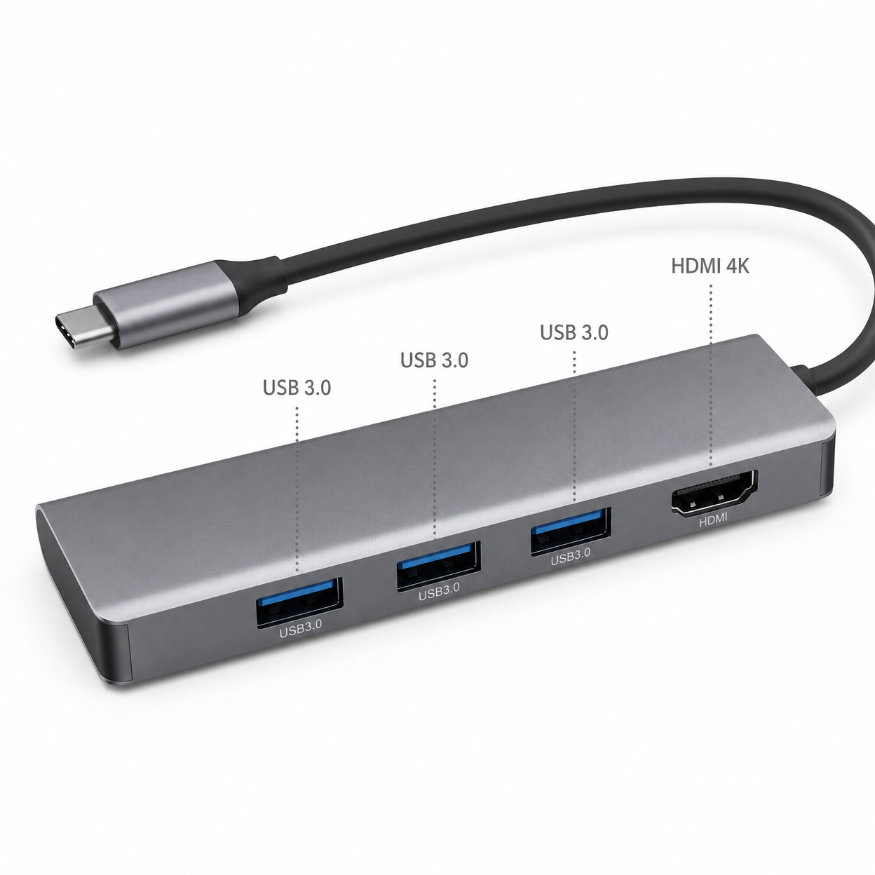 HubPro 7-in-1 USB-C Hub Adapter — 4K HDMI, 100W PD, USB 3.0 & SD/TF Card Reader
