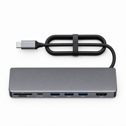 HubPro 7-in-1 USB-C Hub Adapter — 4K HDMI, 100W PD, USB 3.0 & SD/TF Card Reader