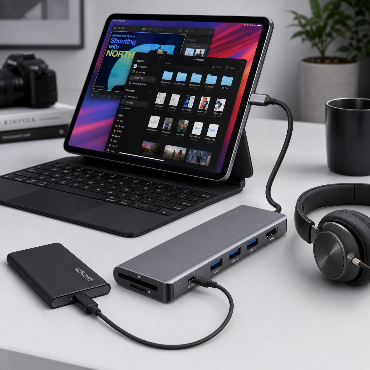 HubPro 7-in-1 USB-C Hub Adapter — 4K HDMI, 100W PD, USB 3.0 & SD/TF Card Reader